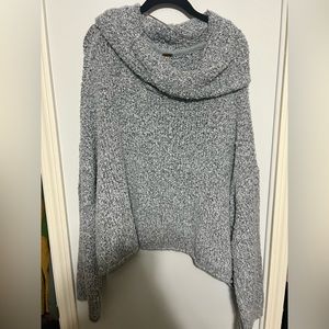 Grey cowl neck free people sweater